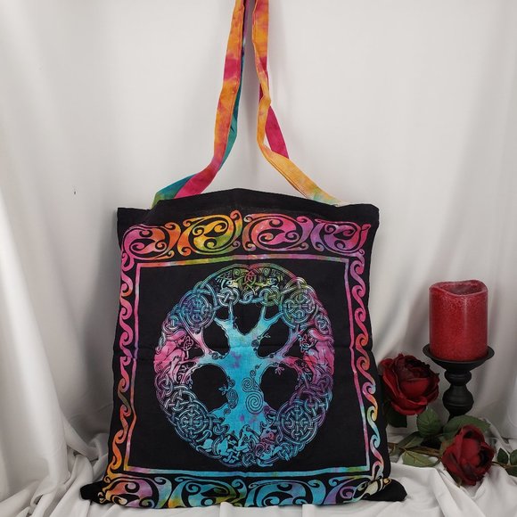 Mandala Tree 100% Cotton Cloth Tote Bag - Picture 2 of 3